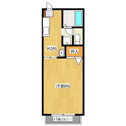 コーポ橋本(1K/1階)の間取り写真