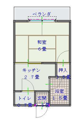 スターチス鳴滝(1K/2階)の間取り写真