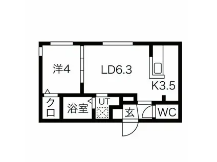 TERRACE KASUMI(1LDK/3階)の間取り写真