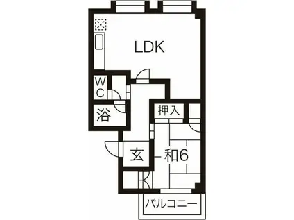 TDマンションPAULOWNIA(1LDK/4階)の間取り写真
