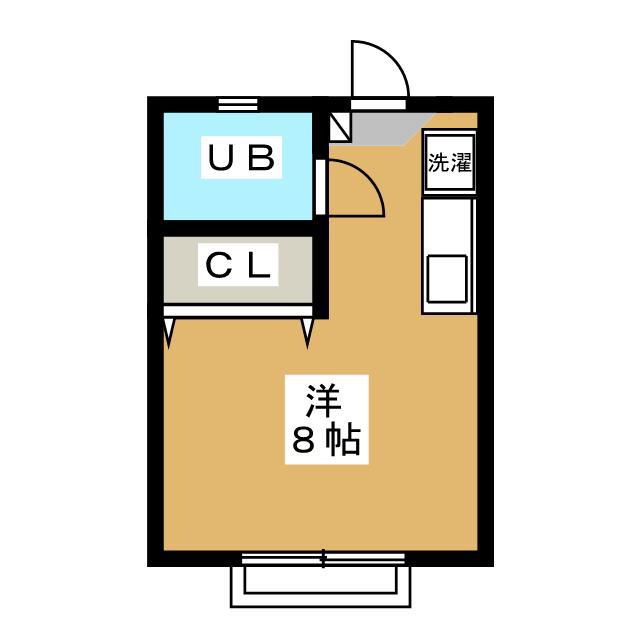 サンハイツ(ワンルーム/2階)の間取り写真