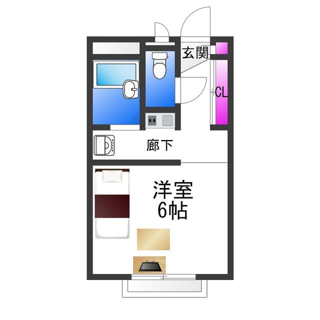 レオパレスきらら(1K/2階)の間取り写真