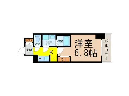 S-RESIDENCE鶴舞駅前(1K/13階)の間取り写真