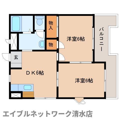 サンブリッジ諏訪上(2DK/2階)の間取り写真