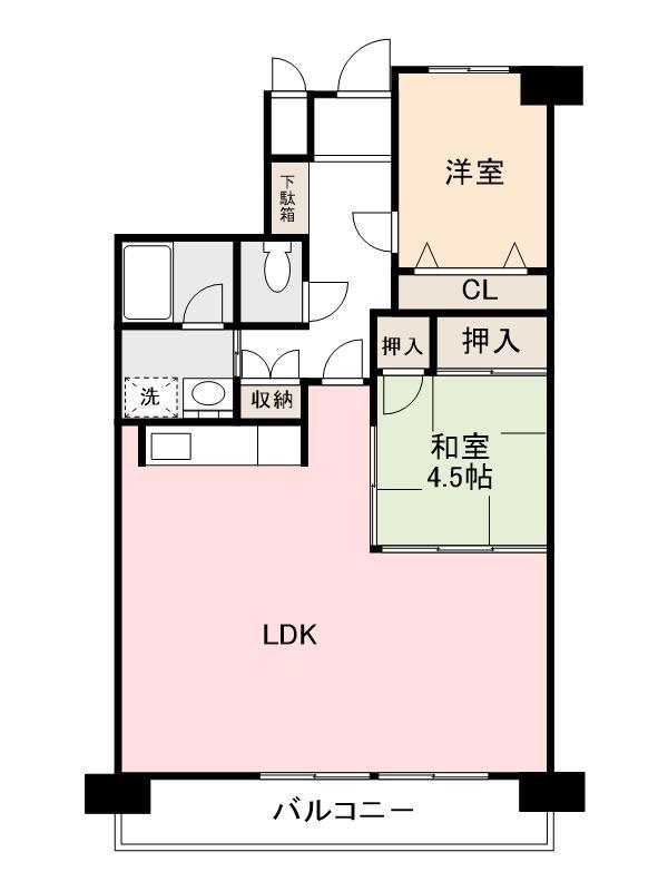 マイハウス屋島(2LDK/2階)の間取り写真