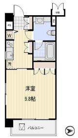 プロスペクト大森海岸(1K/4階)の間取り写真