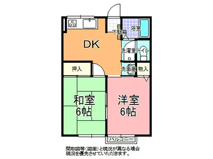 シティハイムセラーノ(2DK/2階)の間取り写真