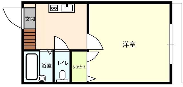 メープルコートうらら(1K/1階)の間取り写真