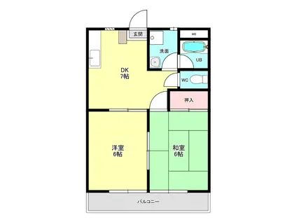 コーポラスコバヤシ(2DK/2階)の間取り写真