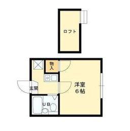 グローリィ(1K/2階)の間取り写真