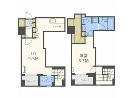 プライムメゾン大通公園(1LDK/13階)の間取り写真
