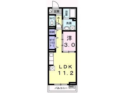 フランコリーヌ(1LDK/2階)の間取り写真