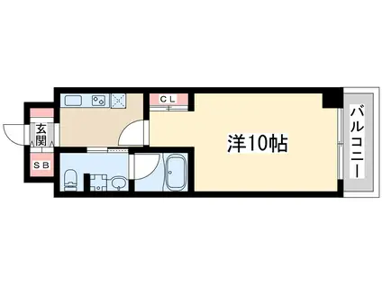 リビー東三国(1K/10階)の間取り写真
