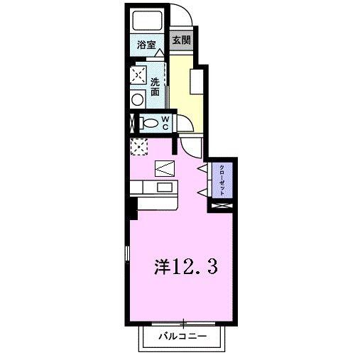 ボニート(ワンルーム/1階)の間取り写真