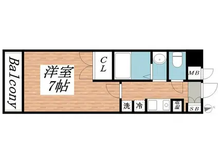 フルール須磨(1K/2階)の間取り写真