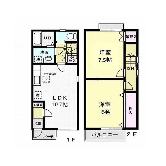 AZUR III(2LDK/1階)の間取り写真