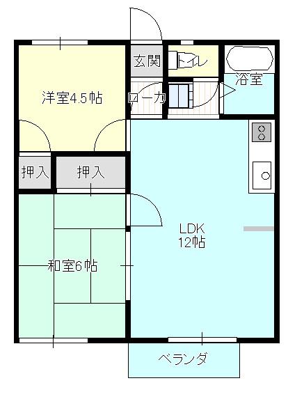 共和ハイツ(2LDK/2階)の間取り写真