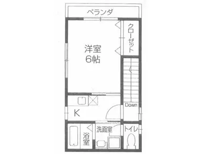 アリエス六甲(1K/2階)の間取り写真