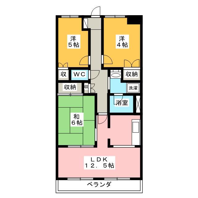 AMOURナメリ(3LDK/2階)の間取り写真