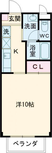 ZERO(1K/1階)の間取り写真