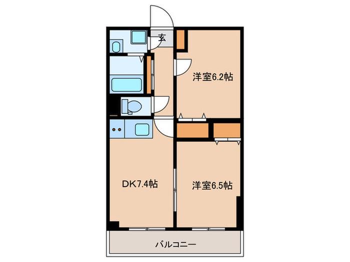 グリーンコート力(2DK/1階)の間取り写真