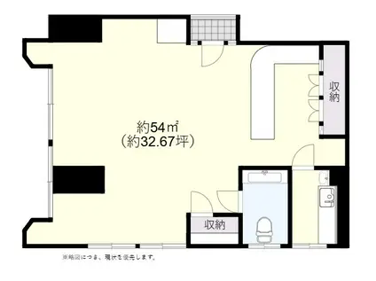 トレビアンビル(1K/2階)の間取り写真