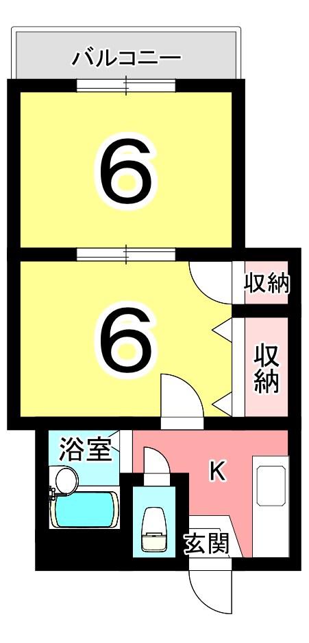 かみしばマンション(2K/2階)の間取り写真
