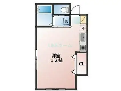 ハイグレードコーポ(ワンルーム/2階)の間取り写真