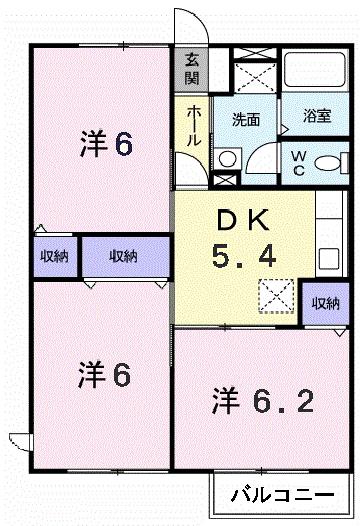 エトワール茜(3K/2階)の間取り写真
