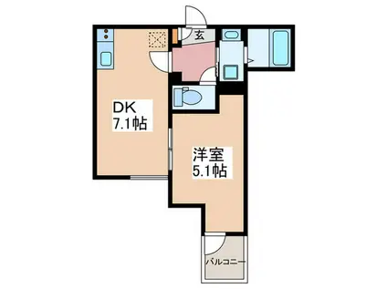 小豆沢レジデンス(1DK/2階)の間取り写真