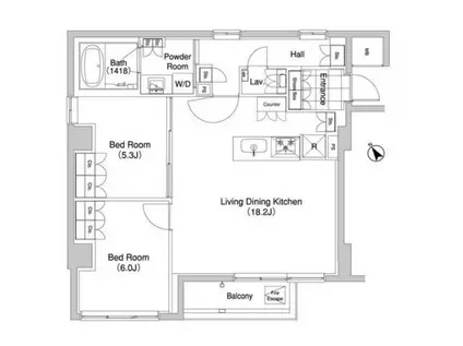 代官山ブレス(2LDK/6階)の間取り写真