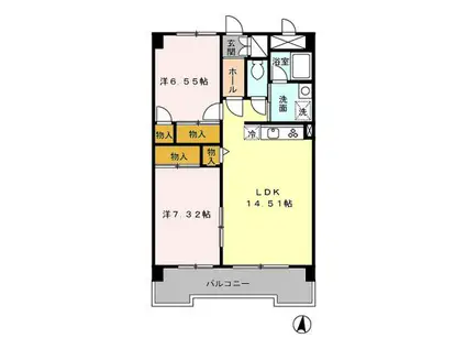 YS HOUSE II(2LDK/1階)の間取り写真