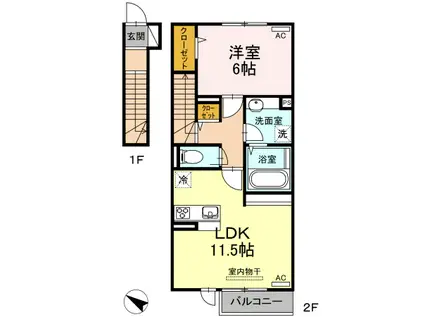 シェノア宮内(1LDK/2階)の間取り写真