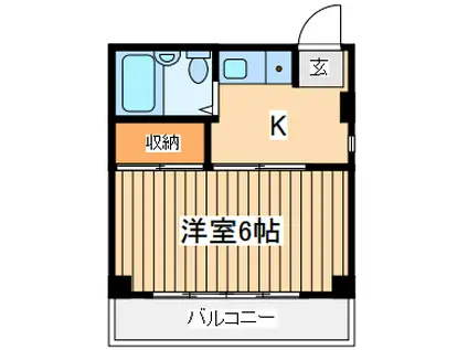 エスポワール多摩(1K/3階)の間取り写真