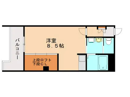 プレステージ・デル・守恒(ワンルーム/3階)の間取り写真