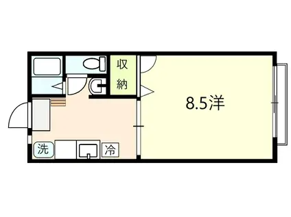 ビーラインK(1K/1階)の間取り写真