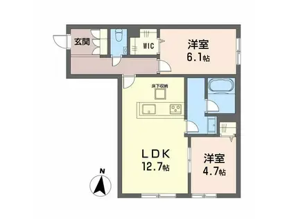 シャーメゾンHARU(2LDK/1階)の間取り写真