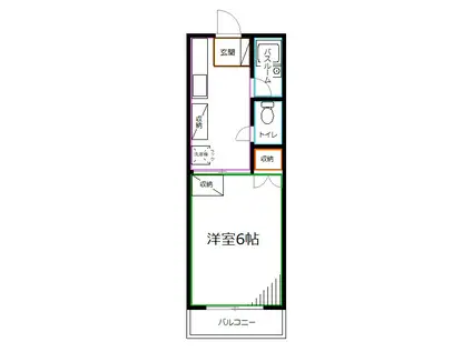 ハイツ太陽(1K/2階)の間取り写真