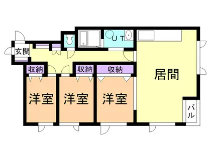 Kヒルズ(3LDK/1階)の間取り写真