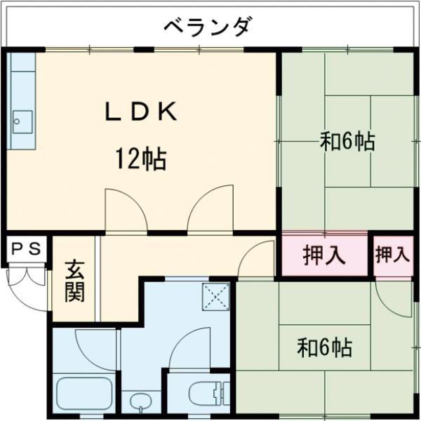 シャンテ並木I(2LDK/3階)の間取り写真