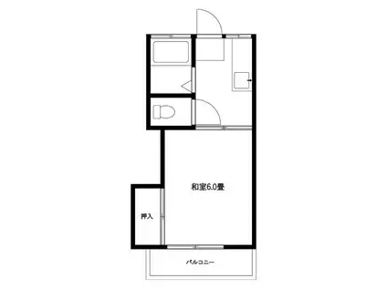 高山荘(1K/2階)の間取り写真