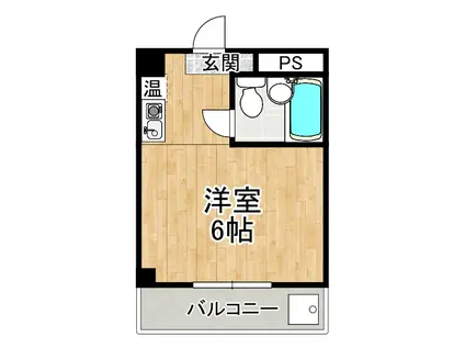 ヒルズ土師(ワンルーム/2階)の間取り写真