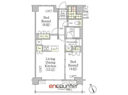 JPNOIE練馬旭丘(2LDK/3階)の間取り写真