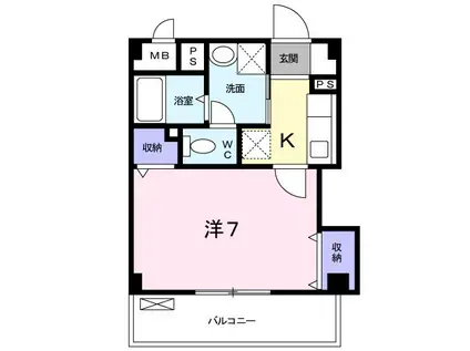 ラ ヴィ アン ローズ(1K/1階)の間取り写真