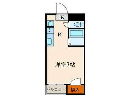 帷子ノ辻マンション(1K/2階)の間取り写真