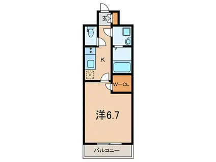 SILUS東灘深江(1K/8階)の間取り写真