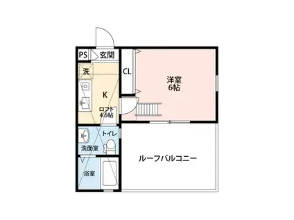 クレスト大岡(1K/1階)の間取り写真