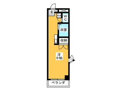 ロイヤルS(ワンルーム/2階)の間取り写真