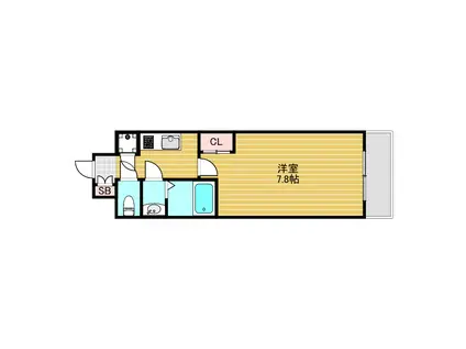 THE RESIDENCE S(1K/5階)の間取り写真