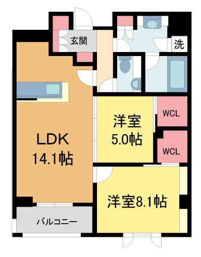 シャーメゾンステージ香櫨園(2LDK/3階)の間取り写真